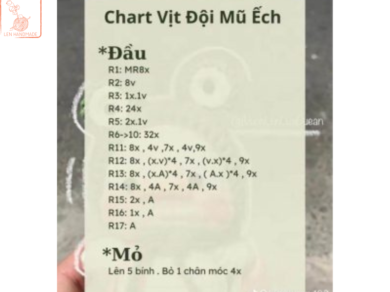 Chart móc khóa vịt phần đầu